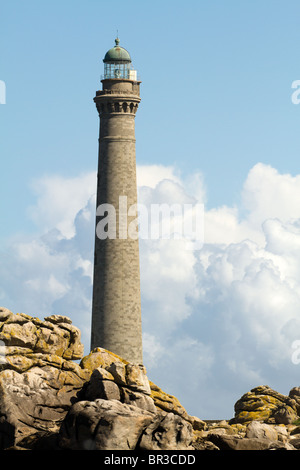 Phare ile vierge, le plus haut phare de pierre du monde, Bretagne, Finistère, France Banque D'Images