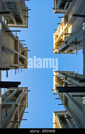 Wind tower dans le district de Bastakia À DUBAÏ, ÉMIRATS ARABES UNIS Banque D'Images