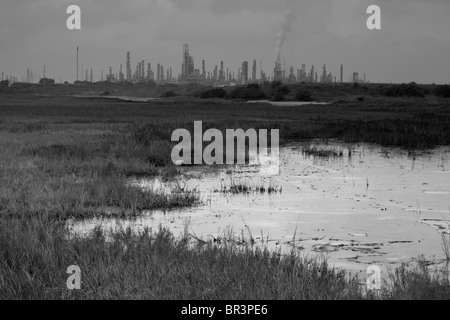 Effets de la raffinerie de pétrole dans la région de Corpus Christi, Texas. Banque D'Images