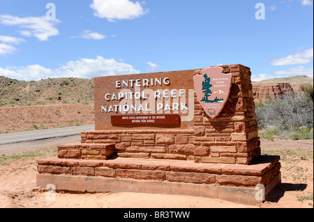 Entrée privée Capitol Reef National Park Utah Banque D'Images