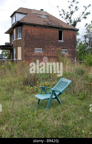 Logement vacant est de Detroit Michigan USA Banque D'Images