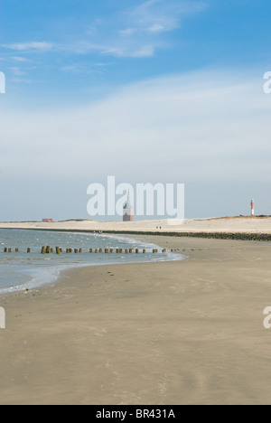 Plage vide sur Wangerooge, Allemagne Banque D'Images