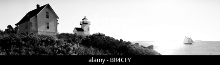 Phare de l'Île Curtis à Camden, Maine. Banque D'Images