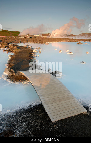 Piscines à l'extérieur de la Silice Blue Lagoon. Banque D'Images