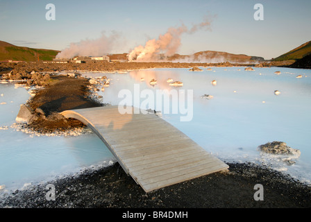 Piscines à l'extérieur de la Silice Blue Lagoon. Banque D'Images