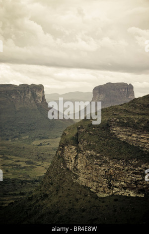 Vue panoramique sur le Parc National Chapada Diamantina près de Lencois, Brésil. Banque D'Images