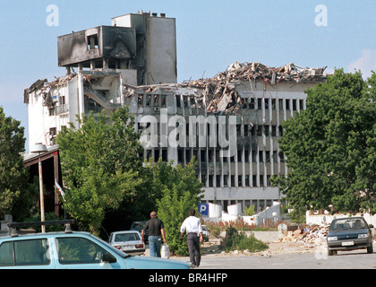 Destruction de bombes de l'OTAN à Pristina, Kosovo. Banque D'Images