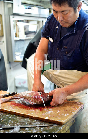 Le Japon, Tokyo : le marché aux poissons de Tsukiji Banque D'Images