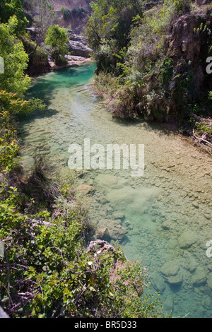 Belle rivière et piscine dans le Parc National de Cazorla, Espagne Banque D'Images