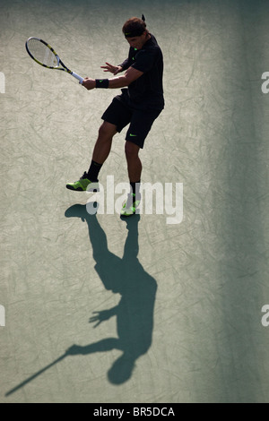 Rafael Nadal (ESP) en concurrence dans le championnat masculin finales à l'US Open de Tennis 2010. Banque D'Images