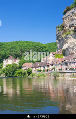 Rivière Dordogne et la Roque-Gageac, Dordogne, France Banque D'Images