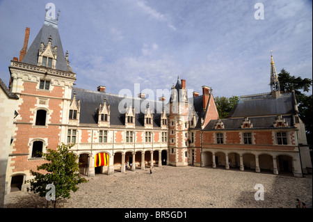 France, Vallée de la Loire, Blois, cour du château Banque D'Images