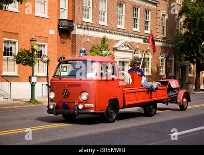 Volkswagen Kombi Vintage fire truck Banque D'Images