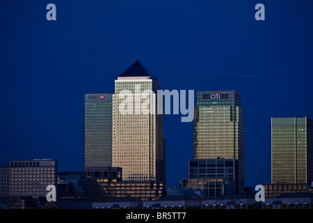 Une vue de l'autre côté de la Tamise à Canary Wharf, et l'Isle of Dogs. Banque D'Images