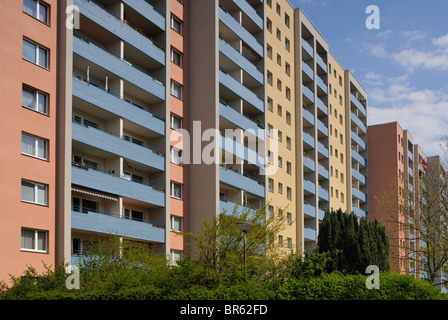 Gropiusstadt, Gropius, Walter Gropius Ville-conçu housing estate, chaînes villes, Berlin Neukoelln, Allemagne, Europe. Banque D'Images