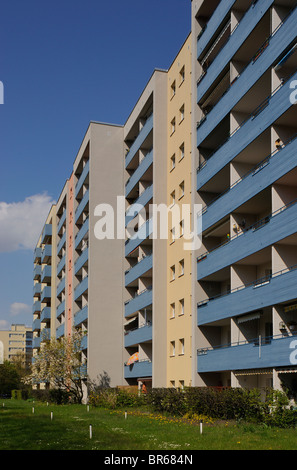 Gropiusstadt, Gropius, Walter Gropius Ville-conçu housing estate, chaînes villes, Berlin Neukoelln, Allemagne, Europe. Banque D'Images