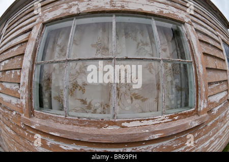 Détail de la fenêtre dans la vieille maison, de Trinity, à Terre-Neuve, Canada Banque D'Images