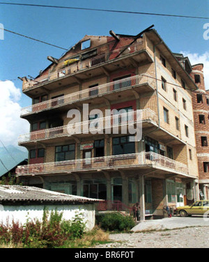 La destruction de la ville de Pec, au Kosovo. Banque D'Images