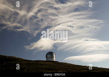 Le Gran Telescopio Canarias (GTC) sur l'Observatoire Roque de los Muchachos à La Palma en Espagne Banque D'Images