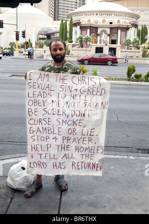 Street preacher sur le Strip de Las Vegas, USA Banque D'Images