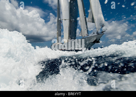 SY 'Adele', 180 pieds de Hoek Design, naviguant de St Barth à St Martin rédaction non utilise doivent être effacés individuellement. Banque D'Images