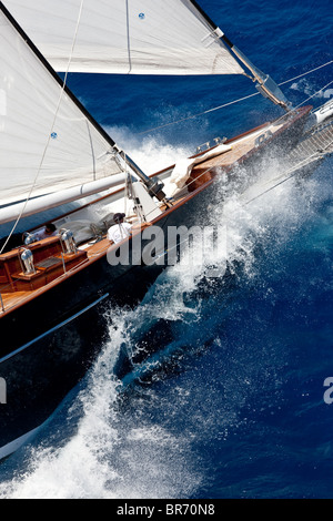 Saint Barths Bucket Regatta Super Yacht, Caraïbes, mars 2009. Banque D'Images