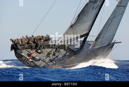 Au cours de Jethou course côtière 2 de la Maxi Rolex Cup, Porto Cervo, Sardaigne, Italie. 8 septembre 2009. Banque D'Images