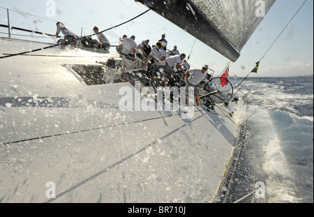 À bord 'Ran' lors de la Rolex Cup Maxi, Porto Cervo, Sardaigne, Italie. Septembre 2009. Banque D'Images