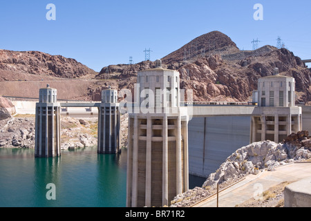 Vue du côté nord du barrage Hoover dans Nevada/Arizona, USA Banque D'Images