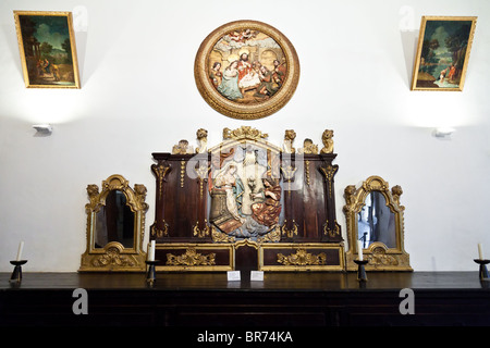 Sacristie dans l'église de Misericordia dans la ville de Santarém, au Portugal. La fin du 16ème siècle l'architecture de la Renaissance. Banque D'Images