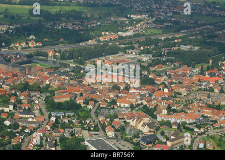 Vue aérienne de la ville de Saverne, Bas Rhin, Alsace, France Banque D'Images