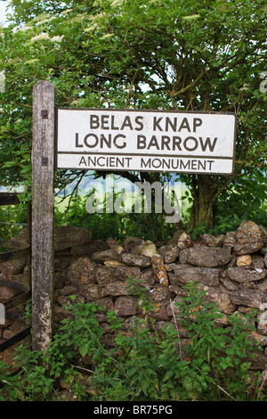 Belas Knap Long Barrow, Cheltenham, Gloucestershire, Royaume-Uni Banque D'Images