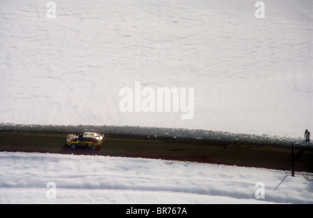 Audi Sport Quattro S1 No 3 bt par Stig Blomqvist voiture rallye sur une scène dans le Rallye de Monte Carlo 1985 Banque D'Images