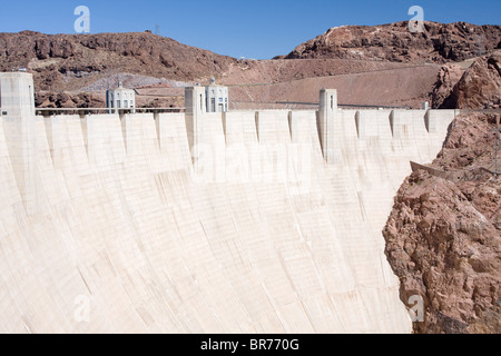 Côté sud vue sur le barrage Hoover dans Nevada/Arizona, USA Banque D'Images