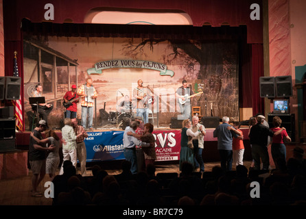 Louisiane, Eunice, Liberty Theater construit 1927, Saturday Night Live music radio broadcast Corey Ledet Zydeco Band Banque D'Images