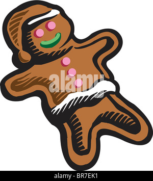 Dessin d'un Gingerbread Man Banque D'Images