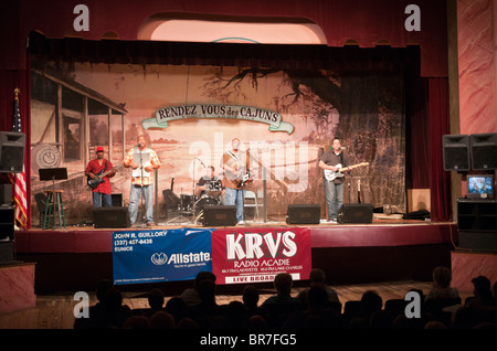 Louisiane, Eunice, Liberty Theater construit 1927, Saturday Night Live music radio broadcast Corey Ledet Zydeco Band Banque D'Images