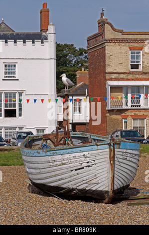 Ancien bateau de pêche, Aldeburgh, Suffolk, UK. Banque D'Images