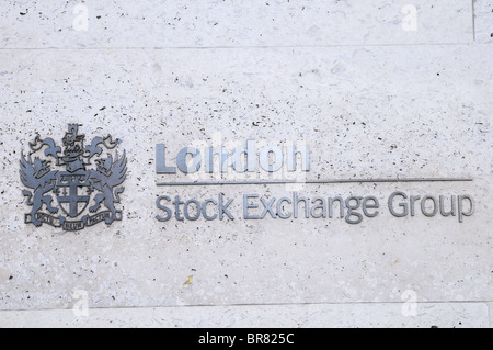 Le London Stock Exchange Group signe, Newgate Street, London, England, UK Banque D'Images