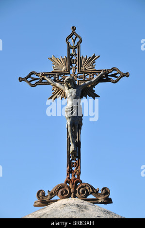 Jésus sur la croix, Damvant, Canton du Jura, Suisse Banque D'Images