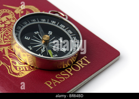 Royaume-uni Passeport et boussole Banque D'Images