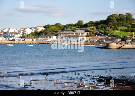 Vue sur la plage, Swanage, à l'île de Purbeck, Dorset, Angleterre, Royaume-Uni Banque D'Images