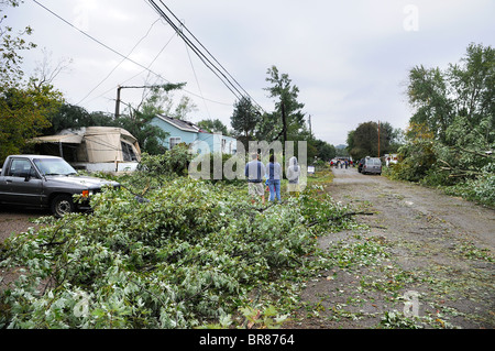 Une tornade a soufflé sur les plaines de l'Ohio, jeudi 16 septembre 2010. Banque D'Images