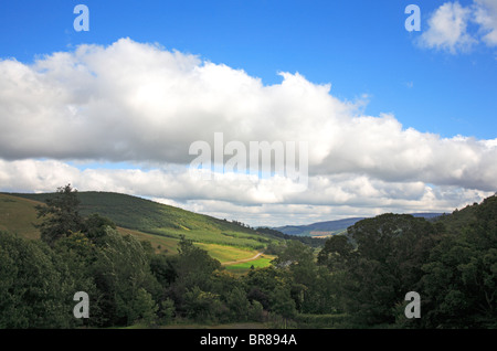 Vue sud sur Donside de Glenbuchat Château, Strathdon, Aberdeenshire, Ecosse, Royaume-Uni. Banque D'Images