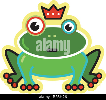 Une image de frog prince avec une couronne Banque D'Images