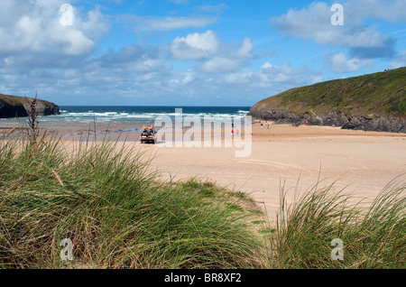 La fin de l'été à porthcothan bay près de padstow à Cornwall, uk Banque D'Images