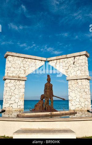 Mexique, Cozumel. Maya Heritage Monument, San Miguel, Isla Cozumel, île de Cozumel. Banque D'Images