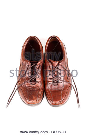 Paire de chaussures de marche marron solide Banque D'Images