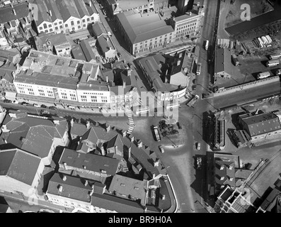 Vue aérienne de Lichfield Street Wolverhampton dans les années 1950 Banque D'Images