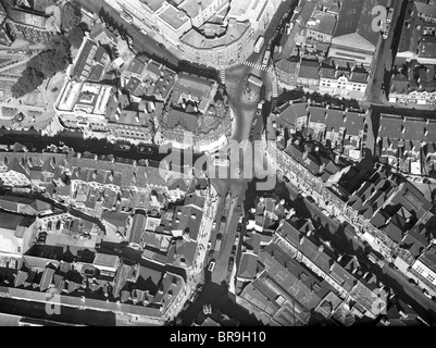 Vue aérienne de Lichfield Street Wolverhampton le site de Britains premier feu dans les années 1950 Banque D'Images